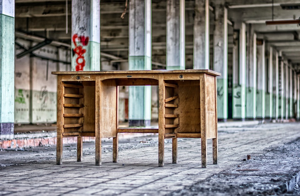 An abandoned desk